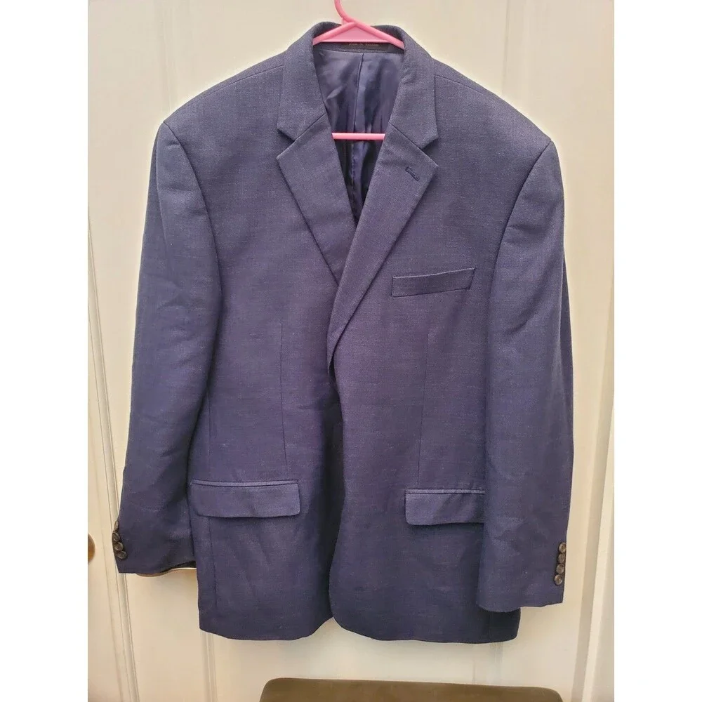 Lauren Ralph Lauren Mens Blue Sport Coat Blazer Suit Jacket Size 46R